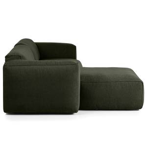 Ecksofa HUDSON 1,5-Sitzer mit Longchair Webstoff Saia: Graugrün meliert - Longchair davorstehend links