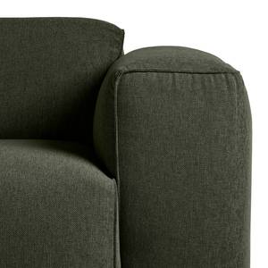 Ecksofa HUDSON 1,5-Sitzer mit Longchair Webstoff Saia: Graugrün meliert - Longchair davorstehend links