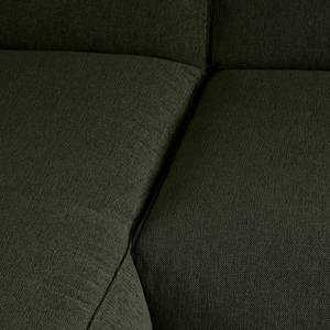Canapé d’angle 3 places HUDSON récamière Tissu Saia: Gris vert chiné - Méridienne courte à gauche (vue de face)