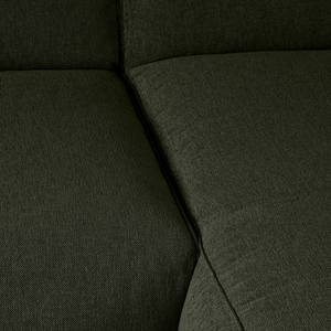 Ecksofa HUDSON 3-Sitzer mit Recamiere Webstoff Saia: Graugrün meliert - Longchair davorstehend rechts