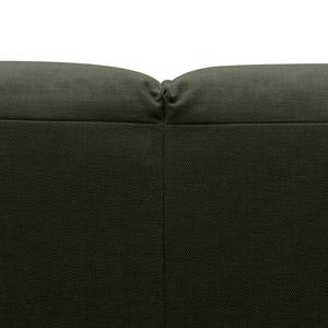 Ecksofa HUDSON 3-Sitzer mit Recamiere Webstoff Saia: Graugrün meliert - Longchair davorstehend rechts