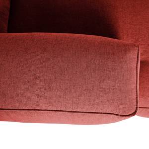 Canapé d’angle 3 places HUDSON I Tissu Saia: Carmin - Largeur : 317 cm - Méridienne courte à gauche (vue de face)