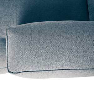Canapé d’angle 3 places HUDSON I Tissu Saia: Bleu jean - Largeur : 317 cm - Méridienne courte à droite (vue de face)