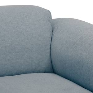 Hoekbank HUDSON 1,5-zits + chaise longue Geweven stof Saia: Jeansblauw - Longchair vooraanzicht rechts