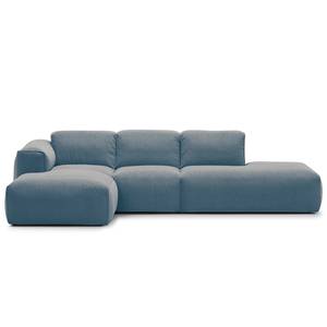 Divano angolare con chaise longue HUDSON Tessuto Saia: blu jeans - Longchair preimpostata a sinistra