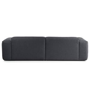 Ecksofa HUDSON 1,5-Sitzer mit Longchair Webstoff Saia: Steingrau - Longchair davorstehend links