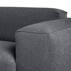 Ecksofa HUDSON 1,5-Sitzer mit Longchair Webstoff Saia: Steingrau - Longchair davorstehend links