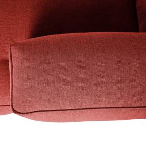 Ecksofa HUDSON mit Chaiselongue Webstoff Saia: Karminrot - Longchair davorstehend rechts