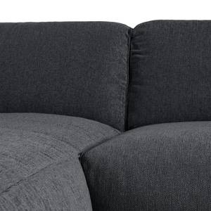 Divano angolare con chaise longue HUDSON Tessuto Saia: grigio pietra - Longchair preimpostata a sinistra