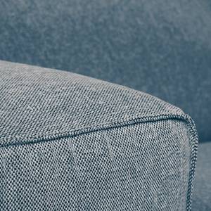 Canapé d’angle 3 places HUDSON Tissu Saia: Bleu jean - Méridienne courte à droite (vue de face)