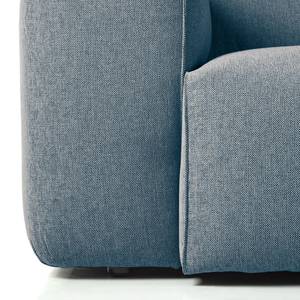 Canapé d’angle HUDSON arrondi Tissu Saia: Bleu jean - Angle à droite (vu de face)