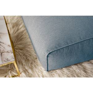 Wohnlandschaft HUDSON Webstoff Saia: Denim - Longchair davorstehend links / Ottomane rechts