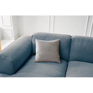 Wohnlandschaft HUDSON Webstoff Saia: Denim - Longchair davorstehend links / Ottomane rechts