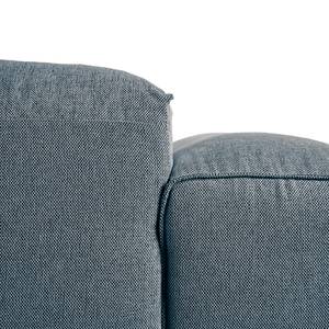 Wohnlandschaft HUDSON Webstoff Saia: Denim - Longchair davorstehend links / Ottomane rechts