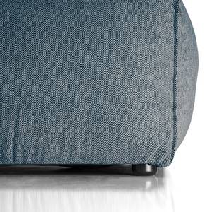 Wohnlandschaft HUDSON Webstoff Saia: Denim - Longchair davorstehend links / Ottomane rechts