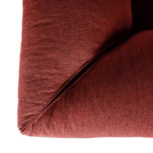 Canapé panoramique HUDSON Tissu Saia: Carmin - Méridienne courte à gauche / longue à droite (vue de face)