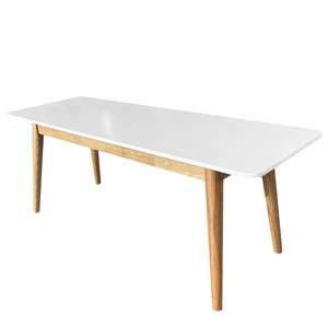 Salle à manger LINDHOLM - 3 éléments Blanc / Chêne - Largeur : 120 cm