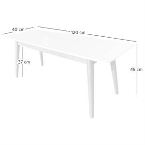 Essgruppe LINDHOLM 3-teilig Weiß / Eiche - Breite: 120 cm