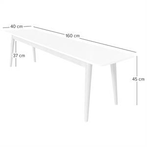 Salle à manger LINDHOLM - 3 éléments Blanc / Chêne - Largeur : 160 cm