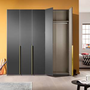 Drehtürenschrank KiYDOO Glam Graumetallic - Breite: 225 cm - Basic - Gold