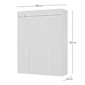 Drehtürenschrank KiYDOO Glam Graumetallic - Breite: 180 cm - Comfort - Grau