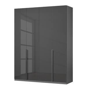 Drehtürenschrank KiYDOO Glam Glas Glas - Graumetallic - Breite: 180 cm - Basic - Grau