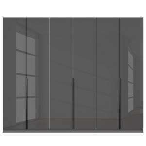 Drehtürenschrank KiYDOO Glam Glas Glas - Graumetallic - Breite: 270 cm - Basic - Grau