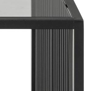Table basse Mephisto 120 cm Verre fumé / Imitation marbre noir