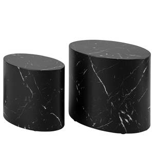 Set di 2 tavolini Hoya Effetto marmo nero