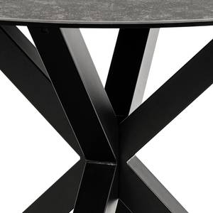 Table Holcot ronde Céramique / Métal - Marron-noir