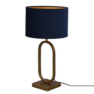 Lampe Rico Acier thermopoudré / Velours - 1 ampoule - Bleu / Doré - 30 x 56 cm