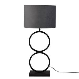 Lampe Capri Acier / Velours - 1 ampoule - Gris / Noir - Hauteur : 78 cm