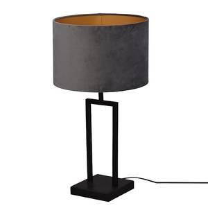 Tafellamp Veneto gepoedercoat staal / fluweel - 1 lichtbron - Grijs/zwart - 30 x 53 cm