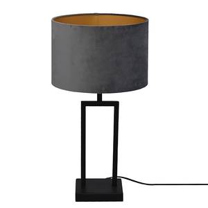 Tafellamp Veneto gepoedercoat staal / fluweel - 1 lichtbron - Grijs/zwart - 30 x 53 cm