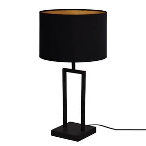 Lampe Veneto Acier thermopoudré / Velours - 1 ampoule - Noir / Doré - 30 x 53 cm