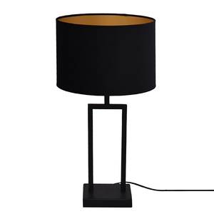 Lampe Veneto Acier thermopoudré / Velours - 1 ampoule - Noir / Doré - 30 x 53 cm