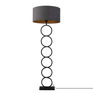 Staande lamp Capri I staal / fluweel - 1 lichtbron - Grijs/zwart