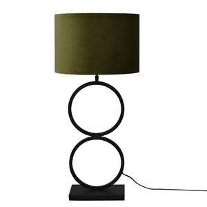 Lampe Capri Acier / Velours - 1 ampoule - Vert / Noir - Hauteur : 78 cm