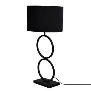 Lampe Capri Acier / Velours - 1 ampoule - Noir / Doré - Hauteur : 78 cm