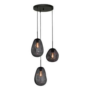 Hanglamp Lava VIII gepoedercoat staal / glas - 3-flammig - Zwart/grijs