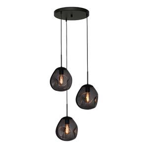 Hanglamp Lava XII gepoedercoat staal / glas - 3-flammig - Zwart/grijs