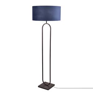 Lampadaire Rico Acier thermopoudré / Velours - 1 ampoule - Bleu / Noir