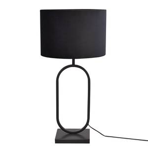 Lampe Rico Acier thermopoudré / Velours - 1 ampoule - Noir / Doré - 37 x 73 cm