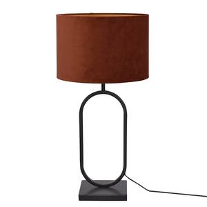 Lampe Rico Acier thermopoudré / Velours - 1 ampoule - Cuivre / Noir - 37 x 73 cm