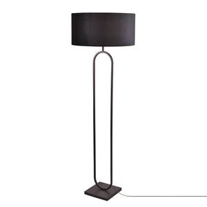 Staande lamp Rico gepoedercoat staal / fluweel - 1 lichtbron - Zwart/goudkleurig