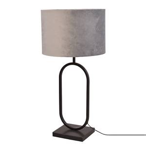 Tafellamp Rico gepoedercoat staal / fluweel - 1 lichtbron - Grijs/zwart - 37 x 73 cm