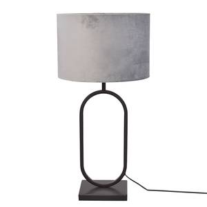 Lampe Rico Acier thermopoudré / Velours - 1 ampoule - Gris / Noir - 37 x 73 cm