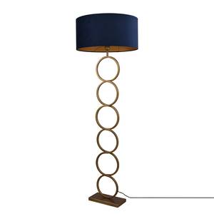 Lampadaire Capri Acier / Velours - 1 ampoule - Bleu / Doré