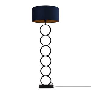 Lampadaire Capri I Acier / Velours - 1 ampoule - Bleu / Noir