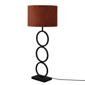 Lampe Capri Acier / Velours - 1 ampoule - Cuivre / Noir - Hauteur : 92 cm